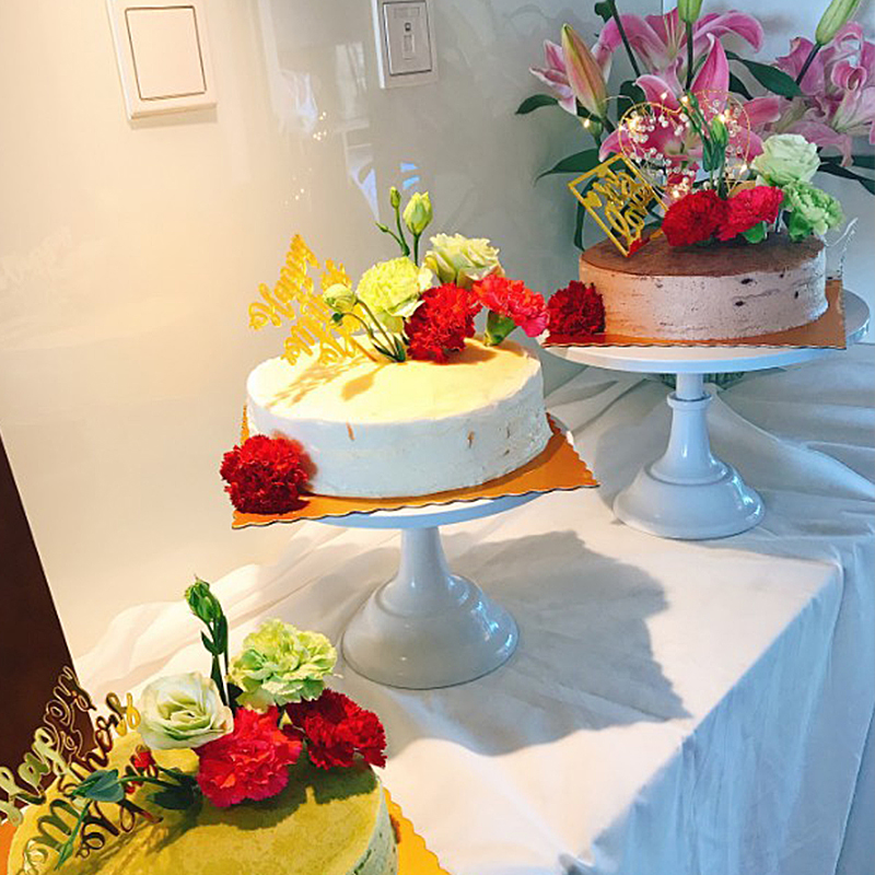 Présentoir à Gâteau en Métal T1 de 8, 10 et 12 Pouces, Table à Dessert pour ixà Domicile