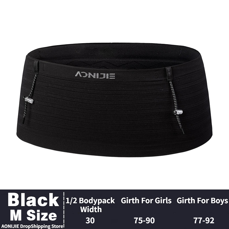 AONIJIE W8116 Neueste Gewebte Elastische Sport Taille Pack Laufende Rennen Nummer Gürtel Für Triathlon Marathon- Radfahren Bergsteigen: grüNe farbe