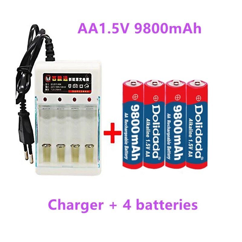 4-16Pcs Tag Aa Batterij 9800 Mah Oplaadbare Batterij Aa 1.5 V Oplaadbare Alcalinas Drummey +