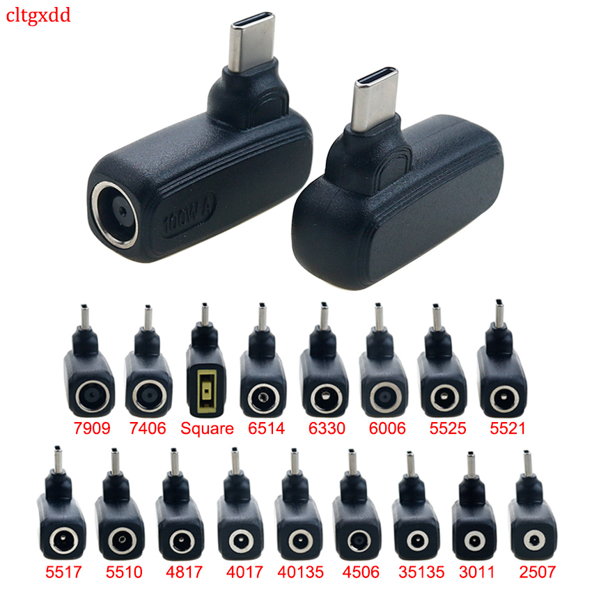 1 stk. 100w dc-strømstik hun- til usb type c-hanstikadapter universel bærbar computerstrømadapter pd-strømadapterstik