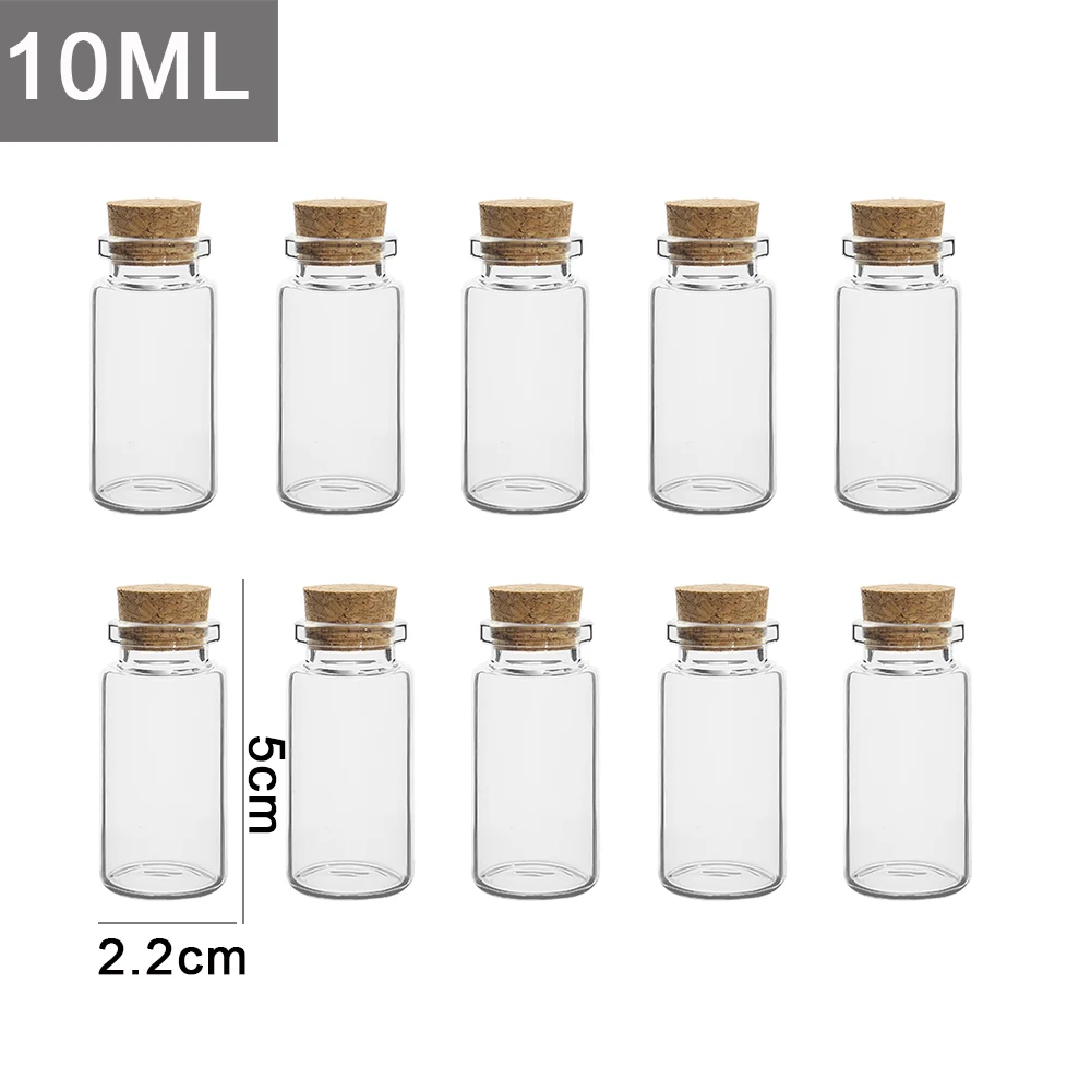 20/10 Pc Mini Kork Stopper Glas Flaschen DIY Geburtstag transparent Leere Nachricht wünschen Flasche Weihnachten Hochzeit Party Dekor: L / verrotten