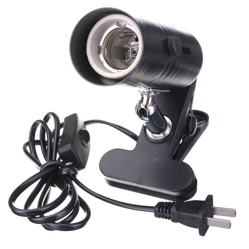 Aquarium Reptiel Emitter Warmte Clip Op E27 Lampvoet Licht Lamp Houder Socket Adapter Lamp Fitting Max 200W Us plug Wit Zwart