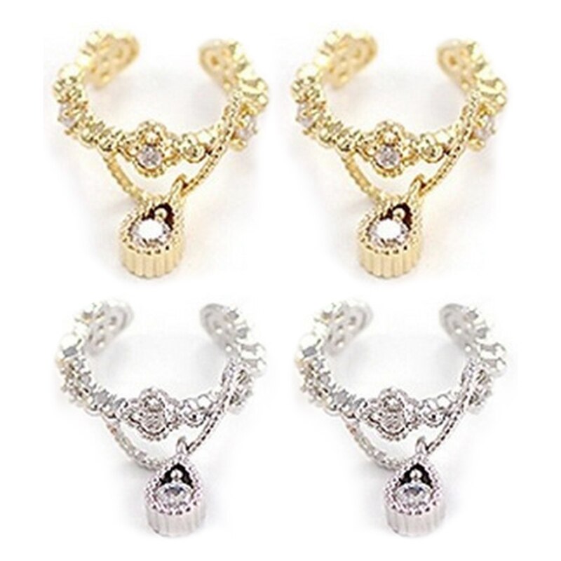 Pendientes Vintage sin oreja perforada para mujer, aretes de cristal con personalidad Punk, aretes