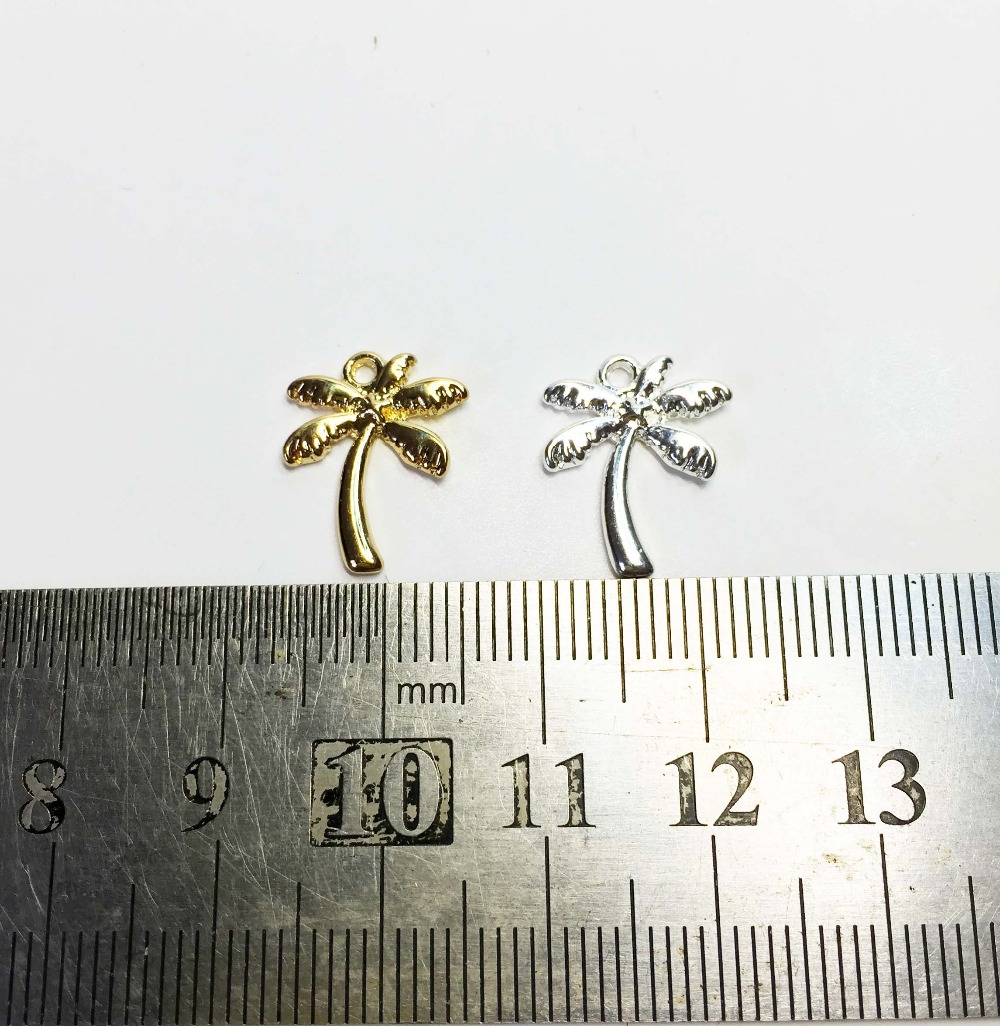 Eruifa Heißer Großverkauf 15*12mm Nizza Coco murmeln baum Palme 20 stücke Profi beutel zink-legierung DIY Charme anhänger Schmuck handgemachte DIY 2 Farben