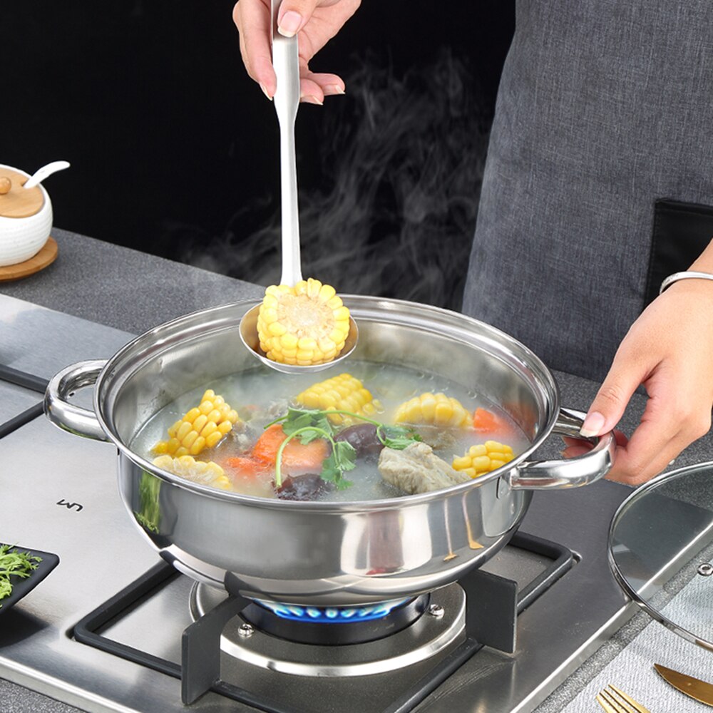 Double Steamer Boiler Stainless Steel Stack and Steam Pot Set 2-Tier Multifunction Cooker Double Boiler Soup Steaming Pot