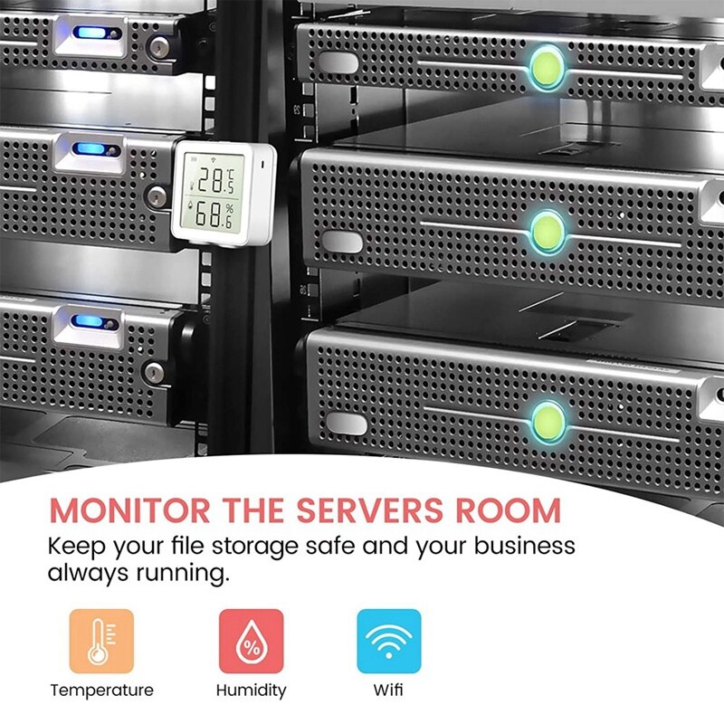 Smart Wifi Temperature And Humidity Detector Indoor Wireless Temperature And Humidity Sensor For Alexa/Google Home