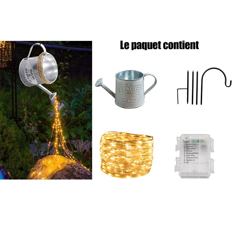 Tuin Decoratie Licht Outdoor Ster Type Solar Douche Tuin Art Licht Decoratie Outdoor Tuinieren Gazon Lamp Led Outdoor: remotecontrol white1