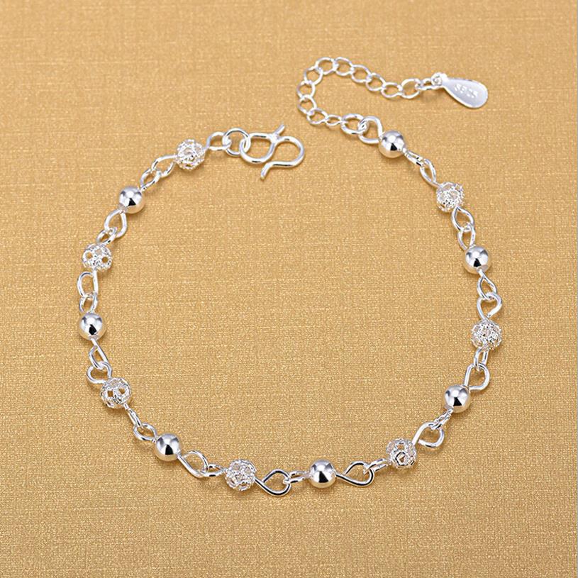 TJP Trendy Women 925 Silver Bracelets Jewelry Hollow Balls Girl Silver Anklets For Women Engagement Party Female Bijou
