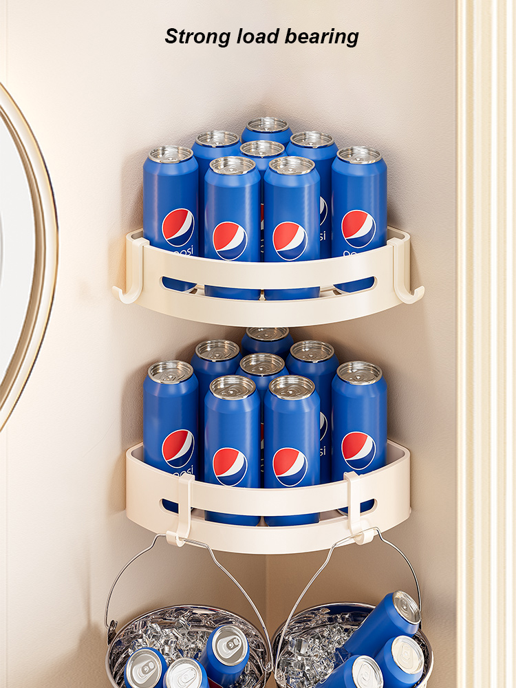 Wandgemonteerd shampoorek, doucheplank, organizer, opbergrek, 1/2/3-- laags shampoorek voor de badkamer.