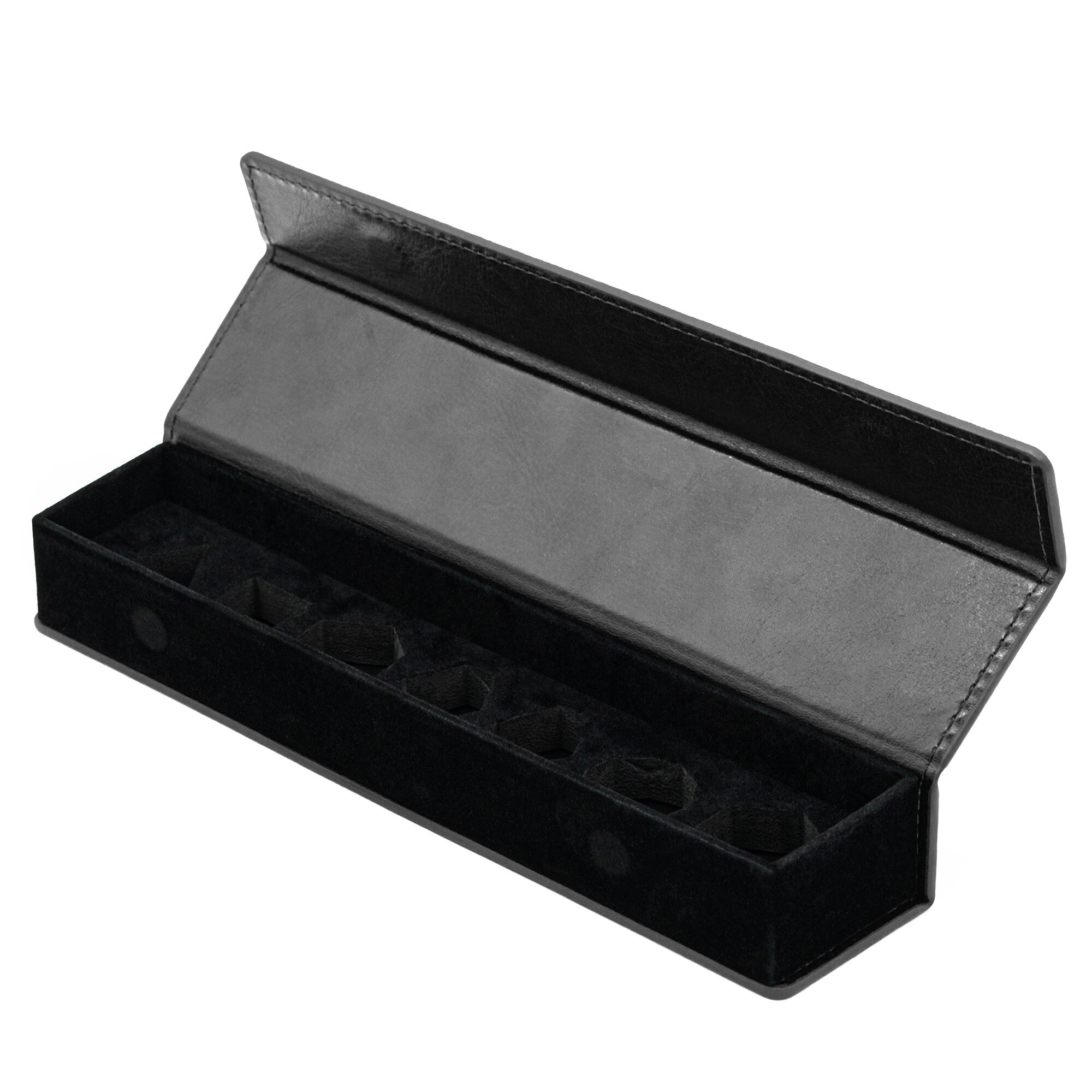 Cusdie capa de dado de couro para 7 peças, para não-idioma, caixa de armazenamento, para 16mm, suporte de dados, para jogos de tabuleiro: Black Cuboid