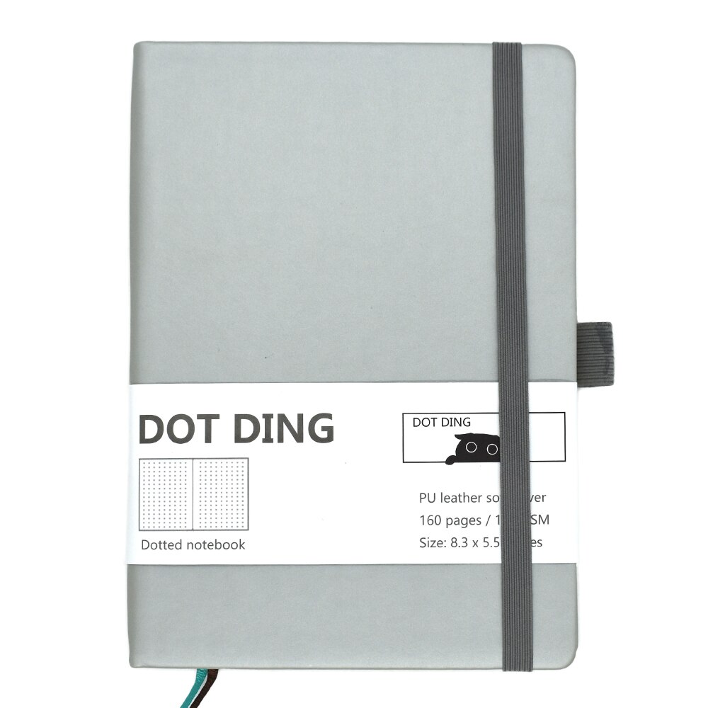 Dotted dotted-journal a5 Notebook Diary ivory white 100 GSM paper Planner Office school supplies sketchbook Stationery: gray