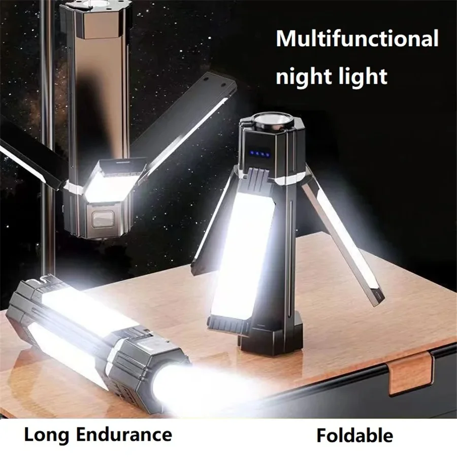 Draagbare opvouwbare LED-buitententlamp Waterdicht campinglicht USB oplaadbaar Noodavondmarkt Worket Light Zaklamp