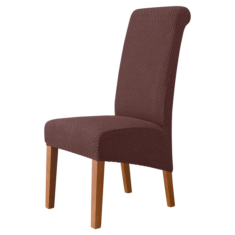 Housse de chaise molletonnée à haut dossier, protection anti-salissure, pour salle à manger, Banquet, mariage, taille XL: Dack Coffee