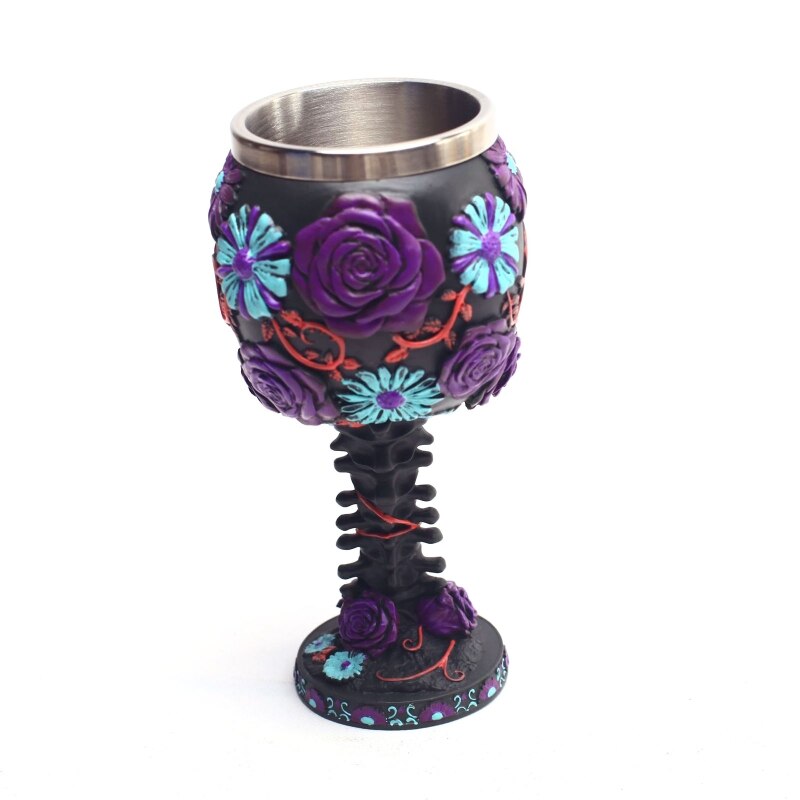 Goblet Drinking Cup Skull Head Resin Cups Medieval Skeleton Chalice Skull Cup Double Wall Drinking Goblet Resin Material