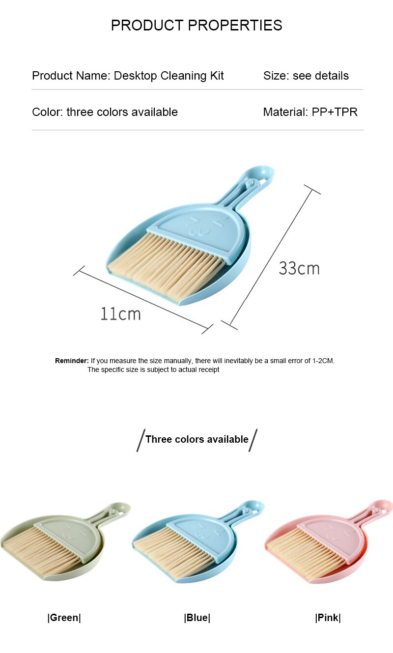 Home Mini Cleaning Brush Small Broom Dustpans Set Desktop Sweeper Garbage Cleaning Shovel Table Household Debris Cleaning Tools