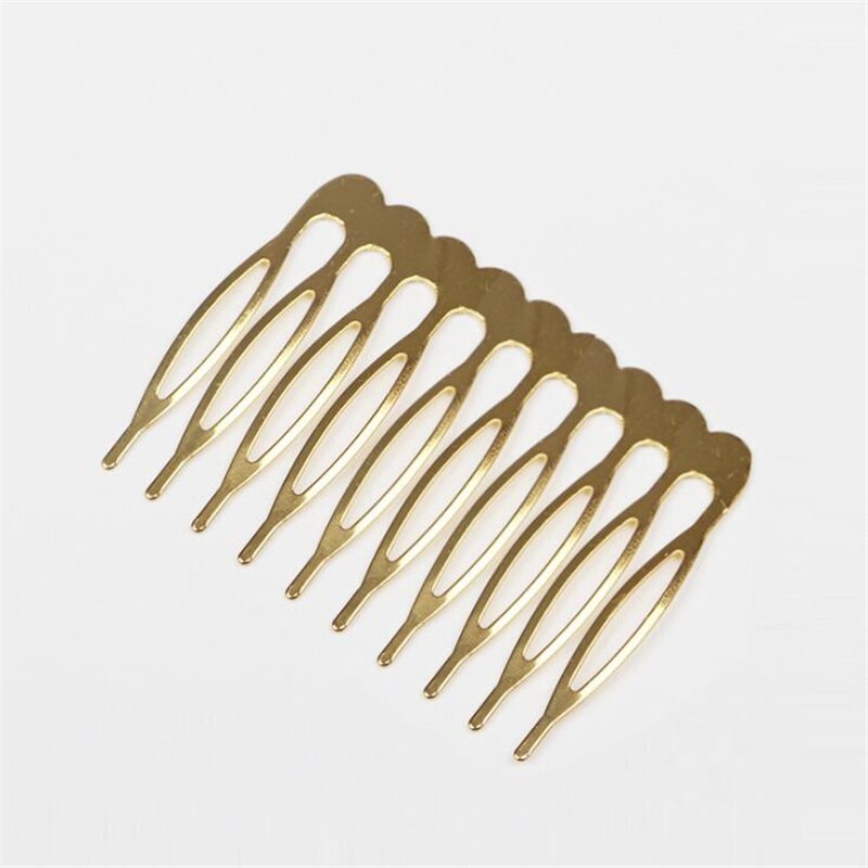 10 sztuk metalowe złote zęby spinki do włosów grzebienie puste szpilki spinki do włosów z otworami dla DIY do włosów łuki komponenty do wyrobu biżuterii akcesoria: Gold 10