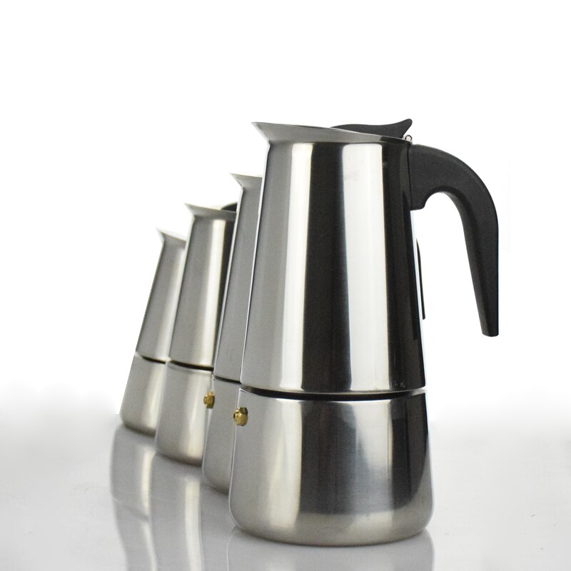 Direct Selling Rvs Moka Espresso Latte Percolator Stove Top Koffiezetapparaat Pot 2/4/6/9 Cups Geteld Percolators