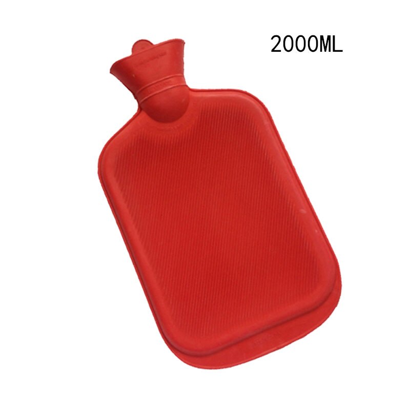 250ML- 2000ML Small Rubber Water Bag Girls Portable Hand Warm Feet Thick High Density Rubber Hand Bag Warming Winter Bottle: 2000ML red