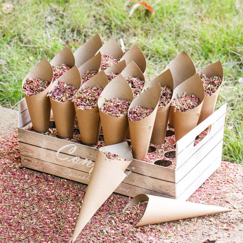 Wedding Confetti Cones Holder Support Wedding Decoration Flower Scraps Rustic Wedding Paper Tray Confetti Paper Cones Holder
