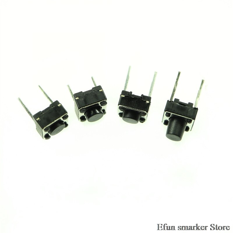 100 Stuks Tactile Drukknop 6X6X4.3 5 6 7Mm 4.3 Mm Dip-2 key Micro Switch 6*6*5 4.3 6Mm 7Mm 2P 0.5A 12V