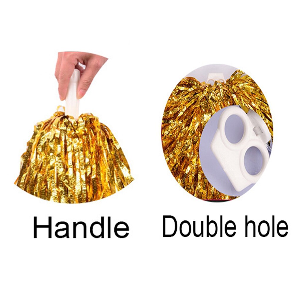 1Pc Plastic Handvat/Dubbele Gat Cheerleading Bal Bloem Dubbele Gat Handvat Pompoms Sport Club Concurrentie Dance Concert Levert