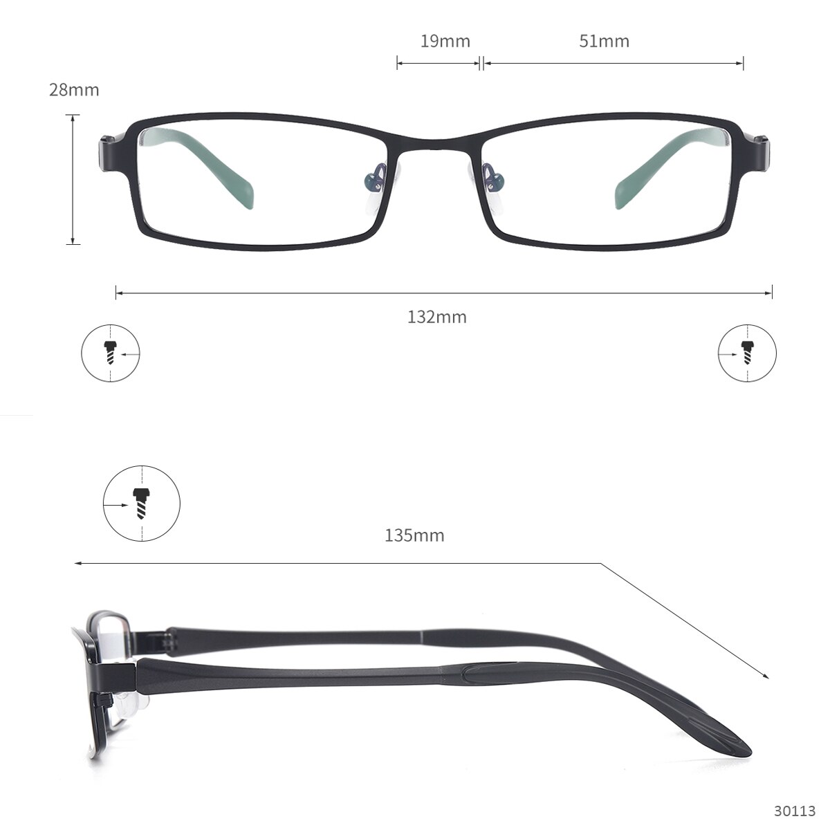Metal Full Rim Small Rectangular Spectacles Men Super Light Flexible Eyeglasses Frames For Prescription Lenses Myopia Reading