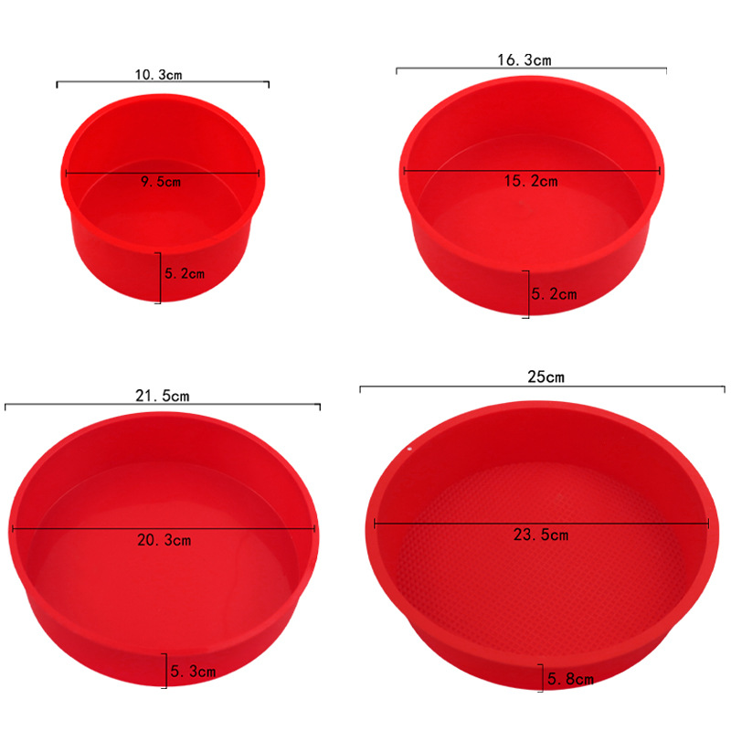 Single round silicone baking pan, food grade silicone handmade 4.6.8 inch round cake mold
