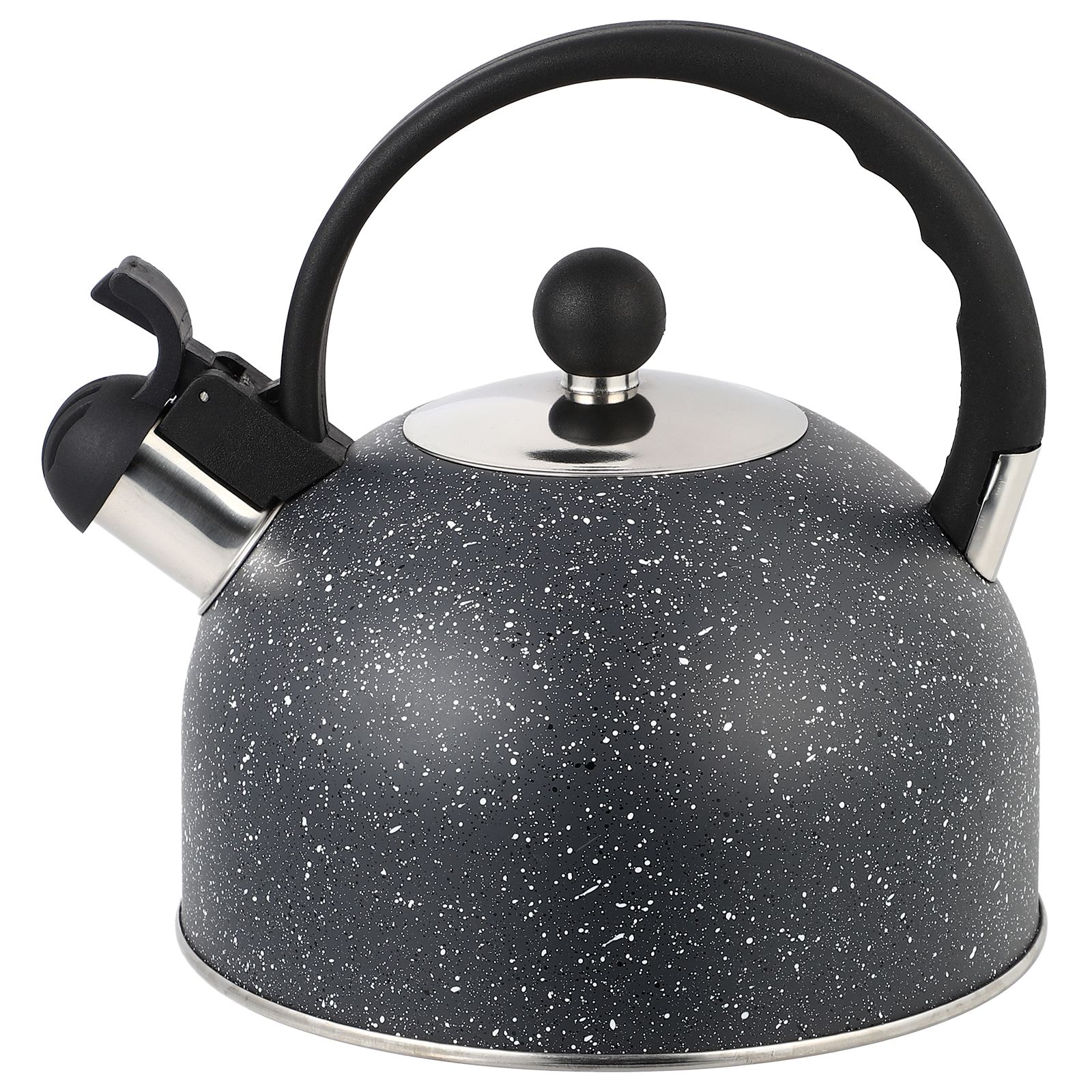 2.5L Stainless Steel Kettle Boiling Whistle Kettle Whistling Kettle Practical Teakettle Kitchen Gadget With Anti-Scalding Handle: Black