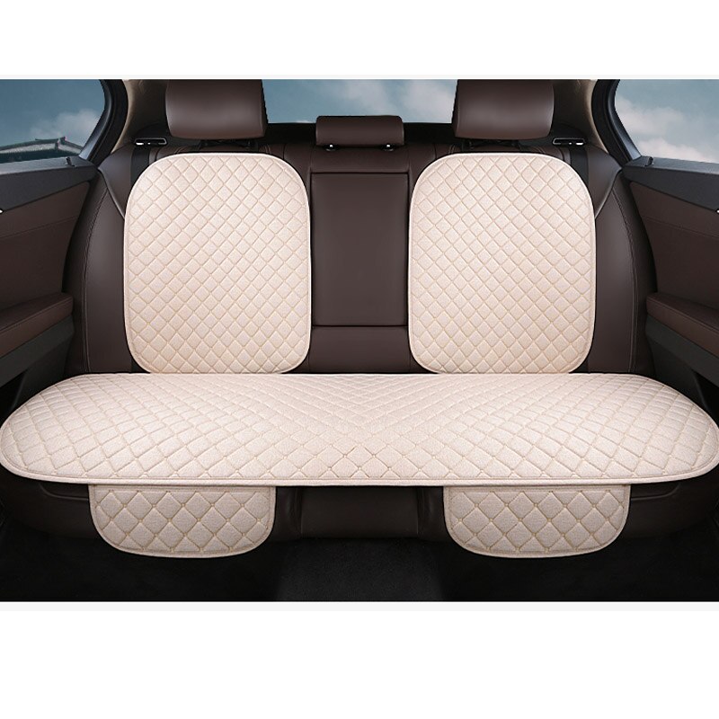 Fuzhkaqi Vlas Auto Stoelhoezen Voor Ford Focus 2 3 Fushion Ranger Mondeo Fiesta Edge Verkennen Kuga Fiesta Fusion Auto zetels: Back row beige
