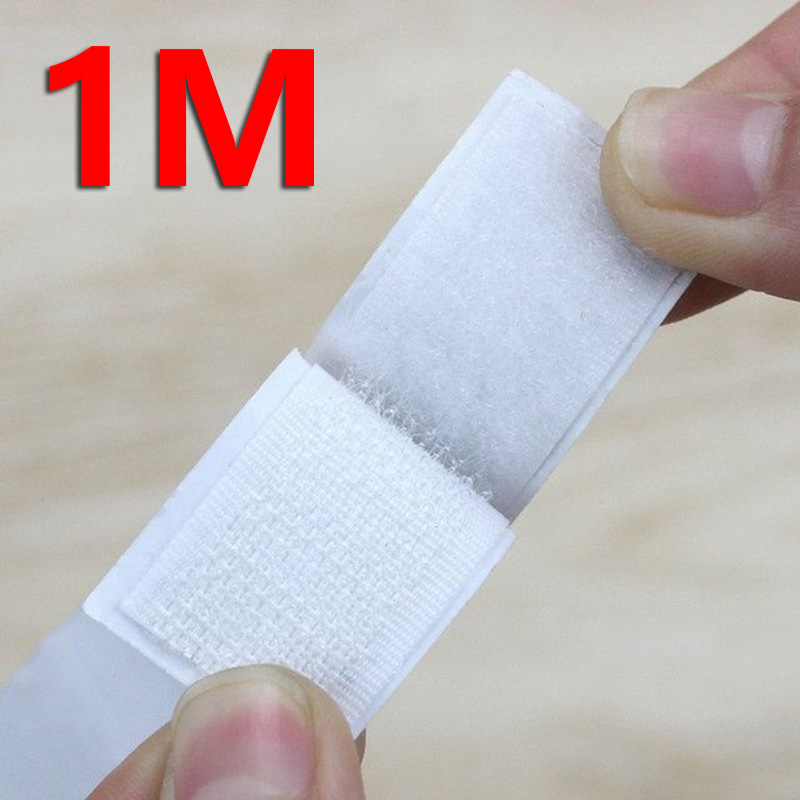 5M Reusable Self-adhesive Hook and Loop Fastener Tape Magic Nylon Sticker Strips with Glue for DIY Craft Accessories Black White