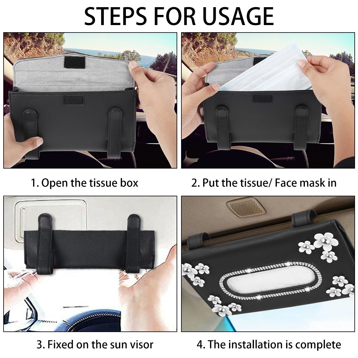 Pudełko na chusteczki samochodowe stokrotka musujące daszek pudełko na chusteczki pudełko na serwetki pojemnik robić przechowywania tkanek na osłona przeciwsłoneczna robić samochodu oparcie siedzenia akcesoria samochodowe