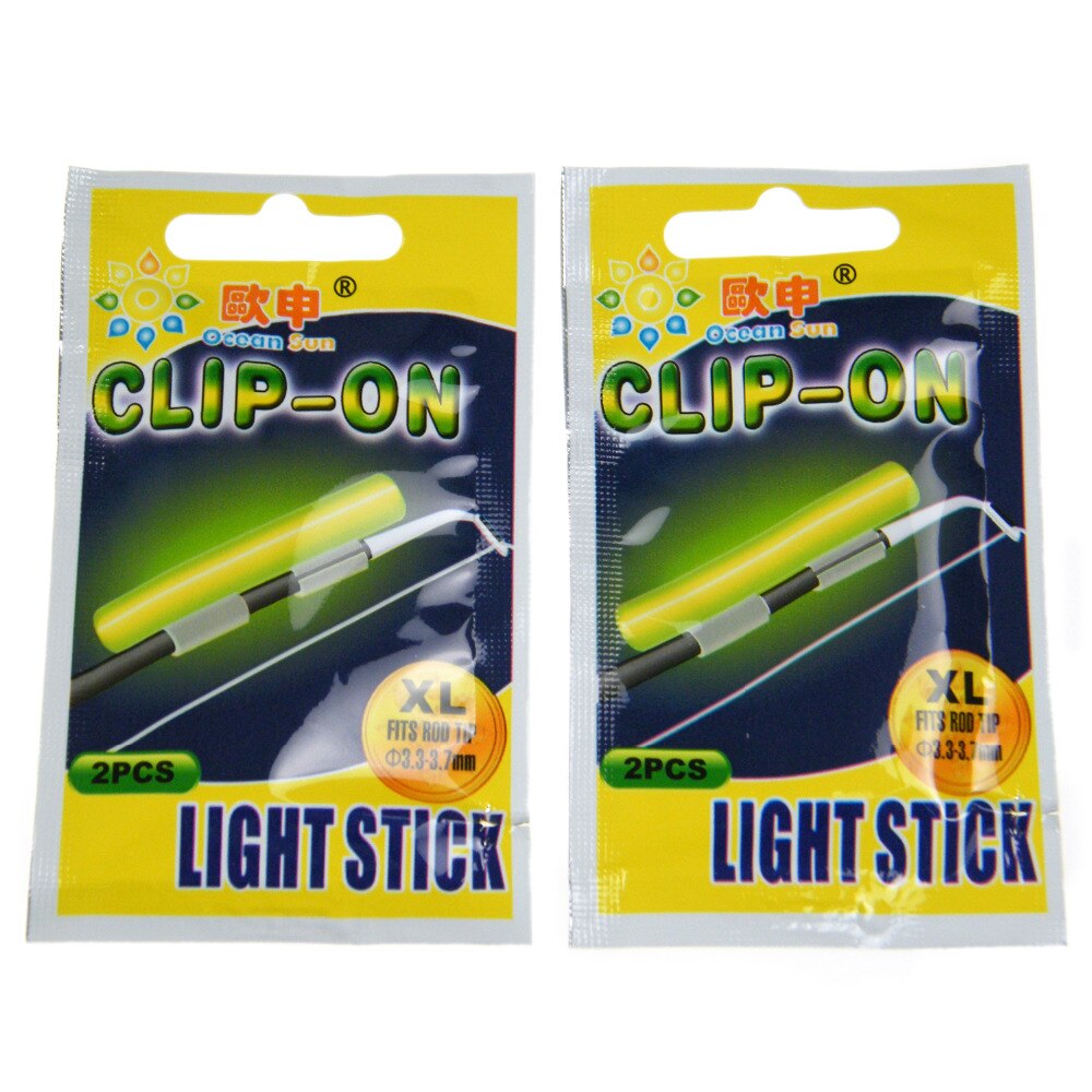Clip On! 20Pcs(10bags) XL L M Night Fishing Lighting Stick Wand Green chemical glow stick fishing light stick