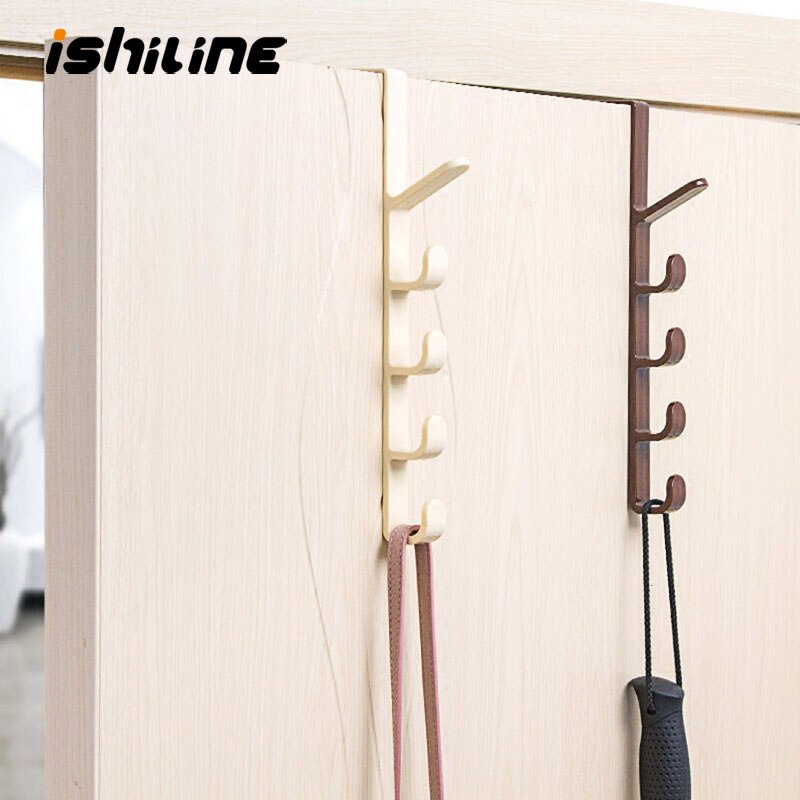 Plast hjem opbevaring organisation kroge skinner soveværelse dør bøjle tøj hængende rack holder kroge til poser håndklæde