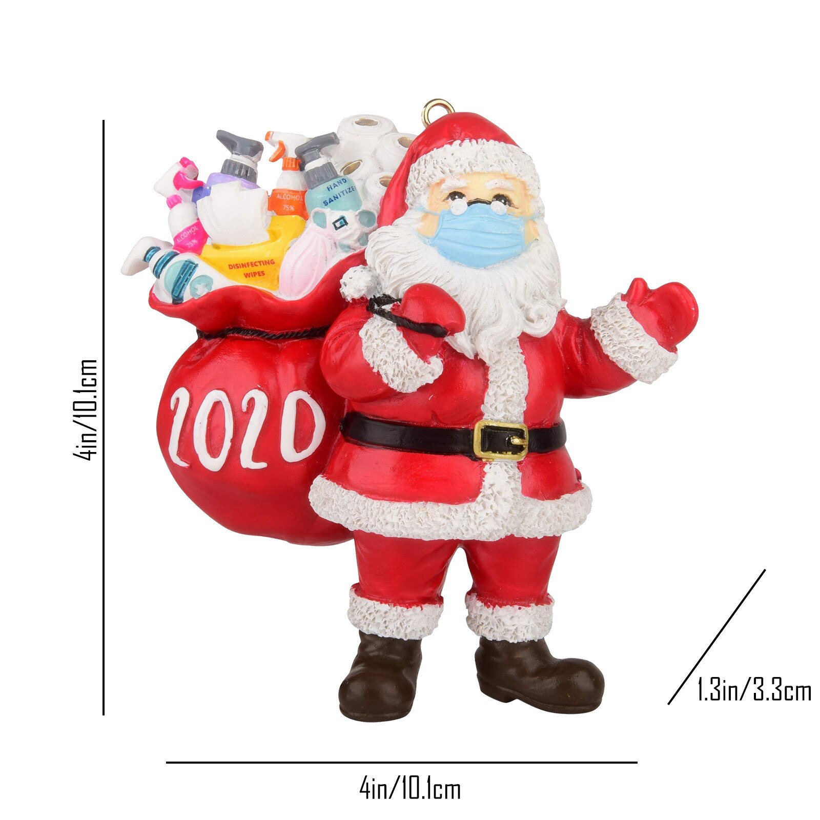 Adornos navideños de Papá Noel para mascarilla, adornos navideños para el hogar