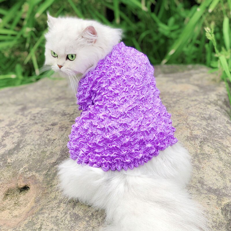 Cute Pet Cat Clothes for Cat Clothing Pet Clothes for Cats Coat Jacket Clothing for Cats flexible size fit for 1-10kg Pets: Purple 