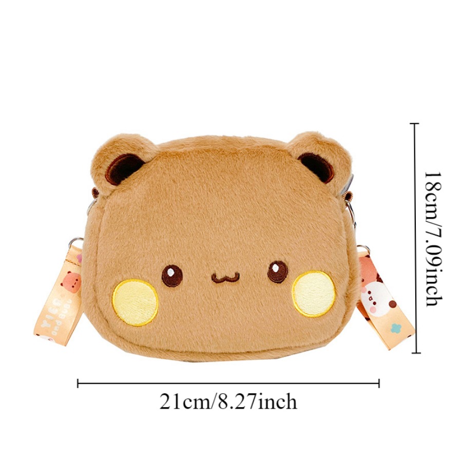 Mochila bonita de felpa Yier Panda Bear, bolso cruzado Bubu Dudu, monederos Kawaii, bolso de hombro, peluches suaves para novia: YELLOW