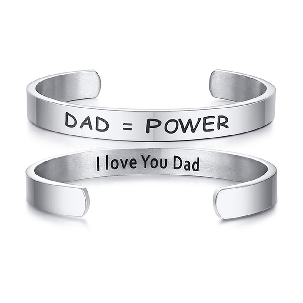 JHSL 8mm del Papà Festa Papà Regalo Degli Uomini Dei Braccialetti di Braccialetti di Figura di C In Acciaio Inox Grigio Gioelleria raffinata e alla moda di Nuovo Arrivo 2019