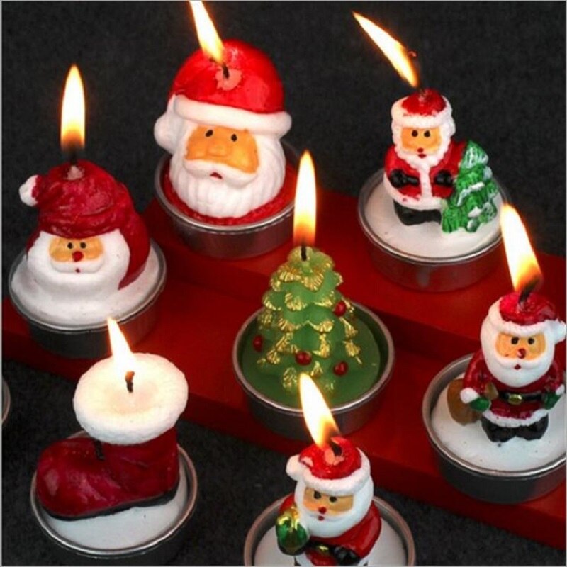 Farverige stearinlys julemanden fødselsdag stearinlys juleaften dekoration stearinlys til børn fødselsdag guld pinjekerner lys