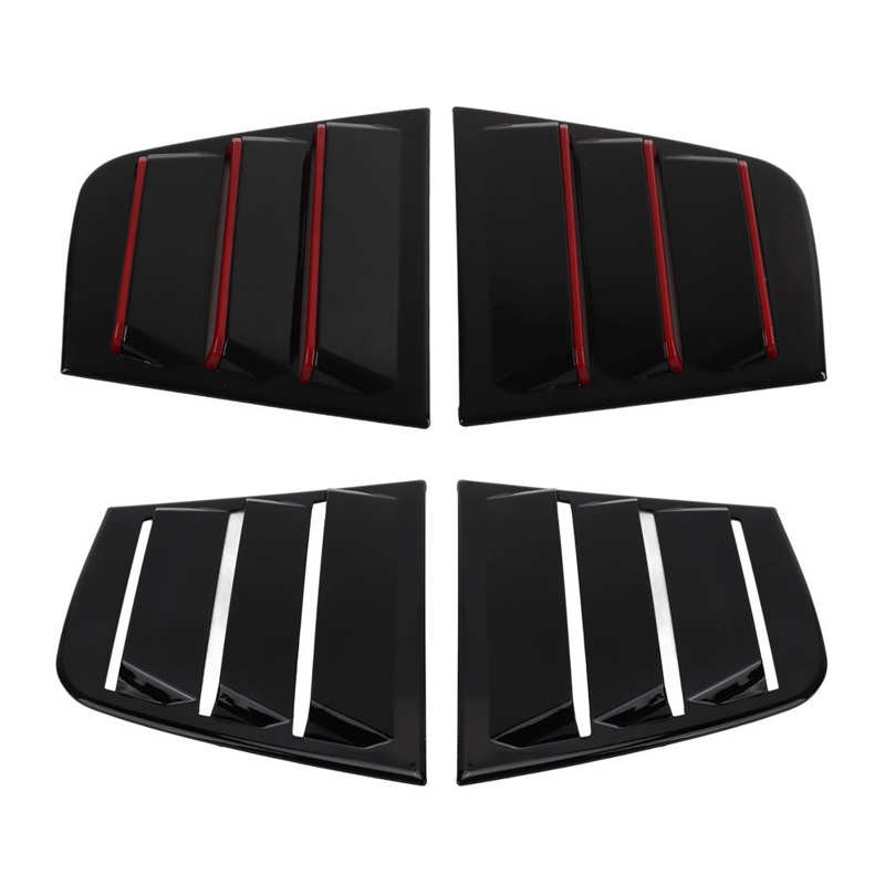 Air Vent Scoop Louvers Gloss Black ABS Simple Installation Wear Resistant Anti Impact Nonfading High Toughness Side Vent Window