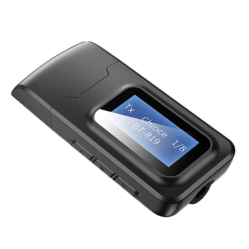 Adaptateur bluetooth  bt 2- en -1 o pour voiture, affichage visuel 5.0 plug-and-play, réception et transmission 2- en -1