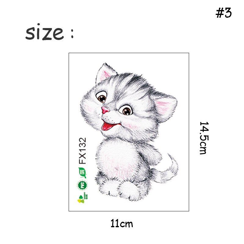 Vandtætte kat toilet klistermærker badeværelse toilet stue boligindretning sød kat mærkat plakat baggrund wallstickers kunst overføringsbilleder: Guld