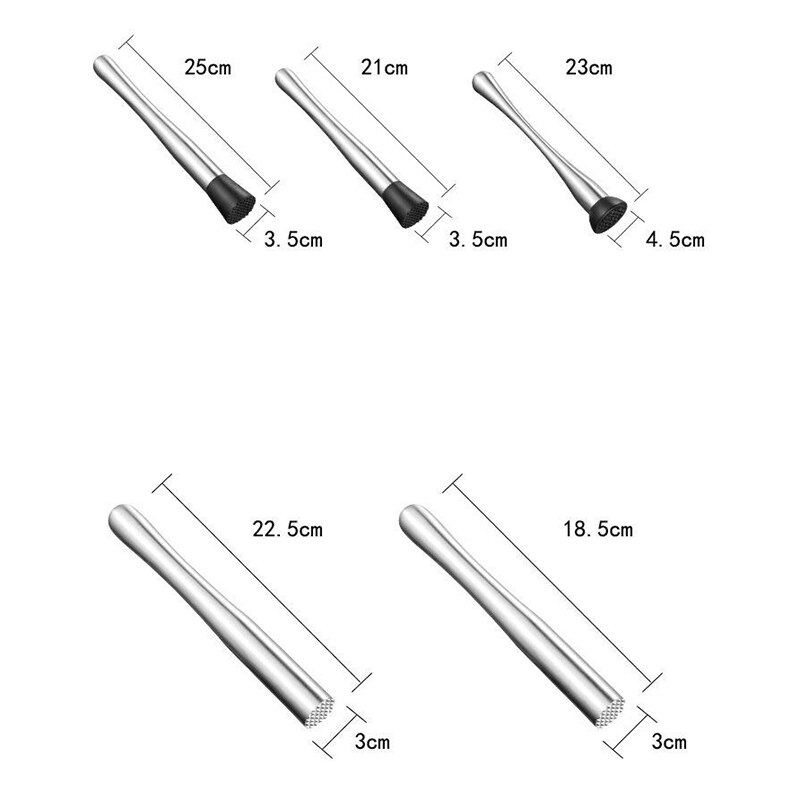 Stainless Steel Wine Mixing Stick Cocktail Muddler Shaker With Crushing Hammer DIY Drink Fruit Muddler Crushed Ice Barware Tool
