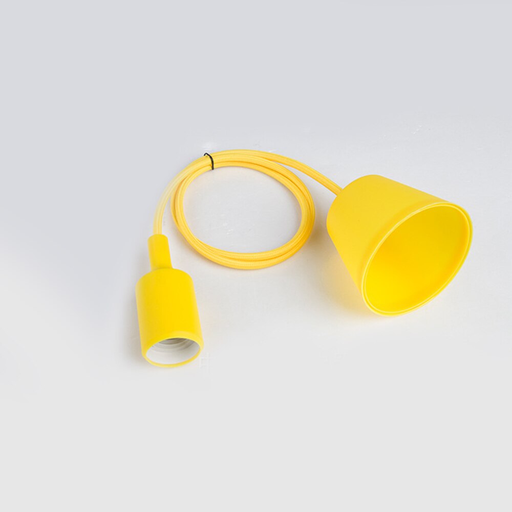E27 Hängen Lampe Basis Birne Halfter DIY Buchse Bunte Silikon Linie Kronleuchter Beleuchtung Punkt Gummi Decke Leuchte Hause: Gelb