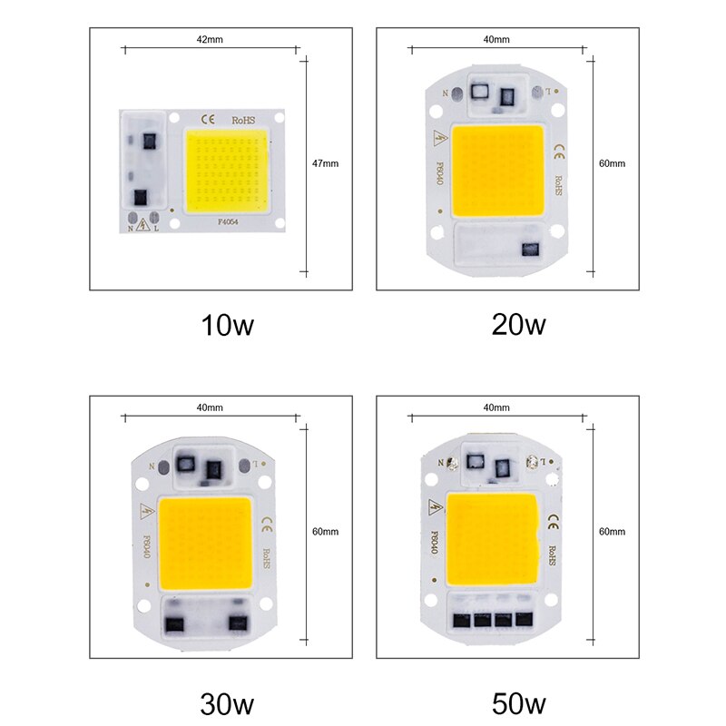 Cob Led Chip Licht 220V 10W 50W 20W 30W 3-9W Rechthoekige Chip lamp Voor Spotlight Geen Behoefte Driver Diy Led Schijnwerper Lamp Y27 Y32