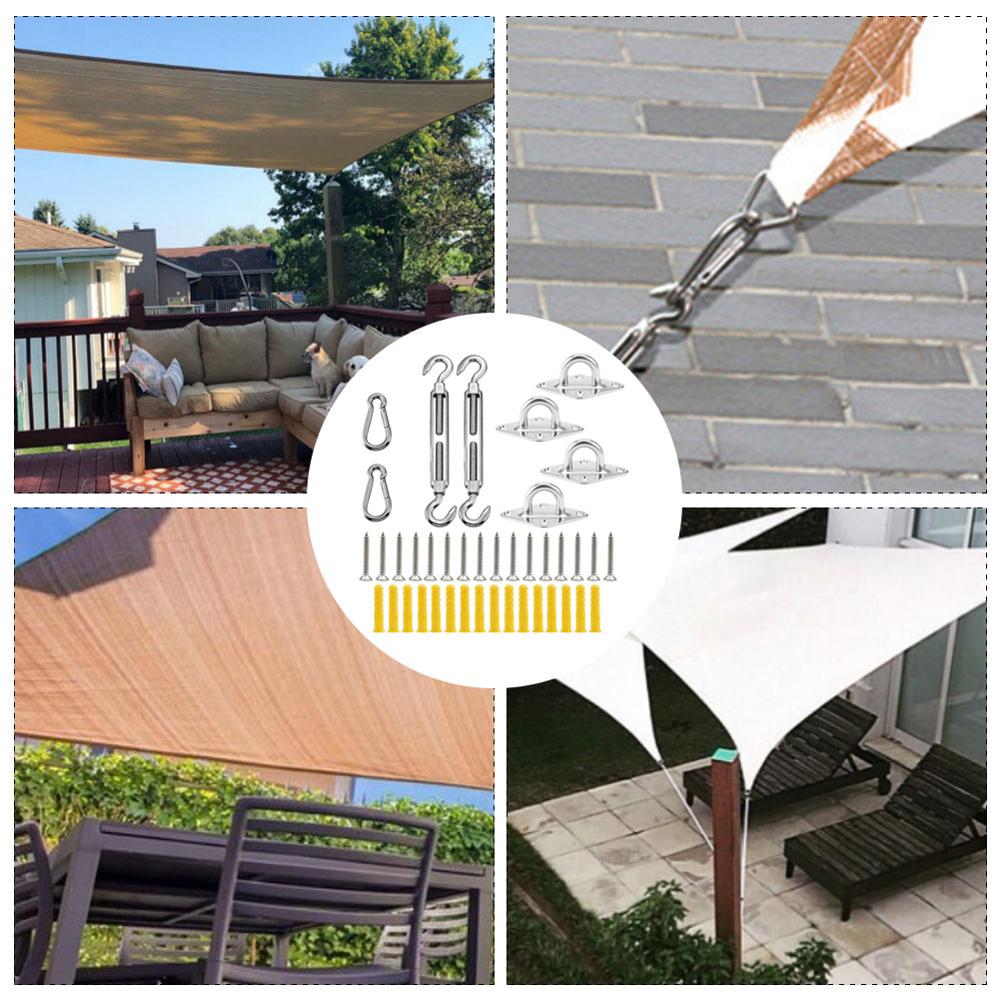 40Stck Markise Befestigung Sonne Sonnensegel Edelstahl Hardware- Bausatz für Garten Sonne Sonnensegel Befestigung Zubehör Haushalt Werkzeuge