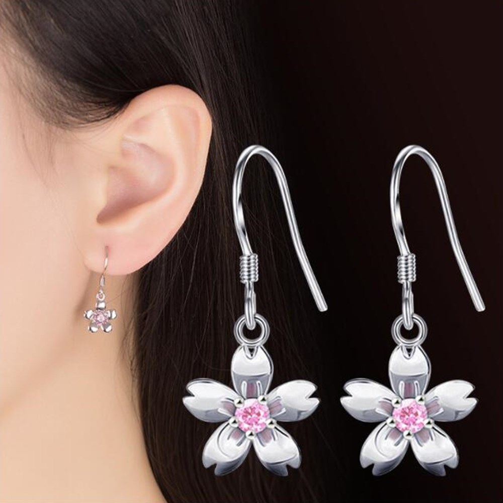 NEHZY 925 sterling silver Jewelry Woman Earring Retro Flower Cube Zirconia Long Tassel Hanging Earrings