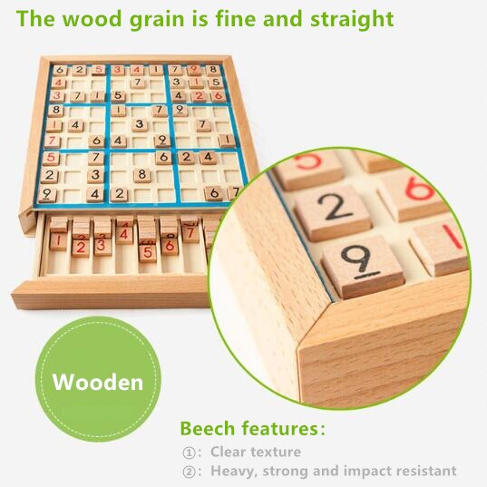 Children Sudoku Chess Beech International Checkers Folding Game Table Toy Learning &amp; Education Puzzle Toy