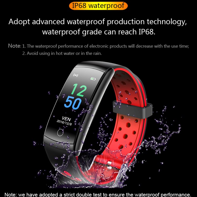 Armoon  q8t termometer smart armbånd hjertefrekvens blodtryk søvn fitness tracker temperatur mænd kvinder sportband smartwatch
