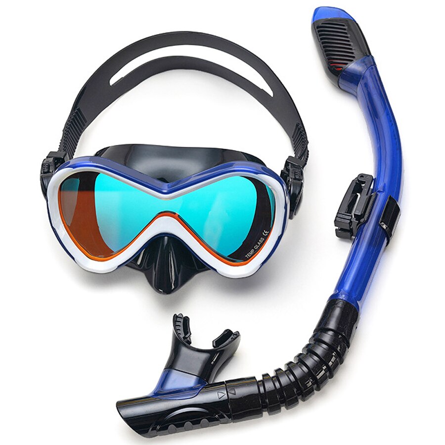 Ensemble de plongée en apnée pour enfants, lunettes de natation Anti-buée avec jupe en Silicone, équipement pour garçons et filles: Wathet