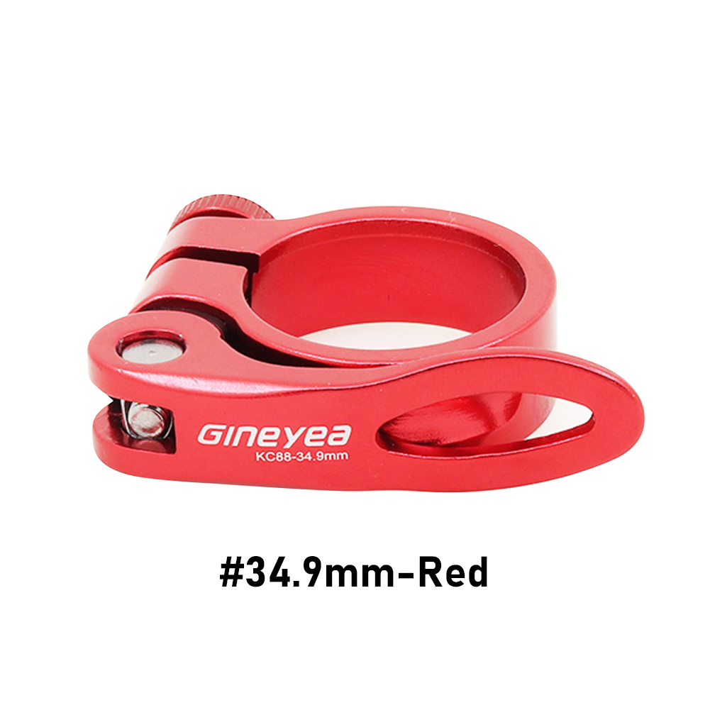 Alloy Bike Seat Clamp Aluminium Quick Release Mountain MTB BMX Road Bike bicycle Seatpost Clamp: 34.9mm-Red